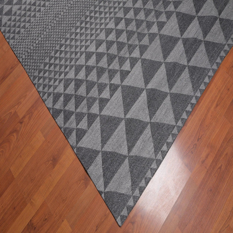 5' x 7' Handmade Geometric 100% Wool Modern Flatweave Area Rug Modern Gray