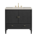 James Martin Myrrin 36" Single Bathroom Vanity, Carbon Oak