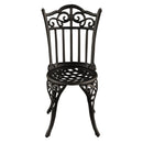 Black Ornate Outdoor Patio Garden Aluminum 3 Piece Bistro Set