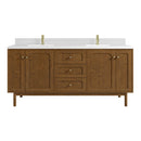 James Martin Laurent 72" Dual Mount Double Bathroom Vanity, Honey Oak
