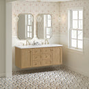 James Martin Laurent 60" Dual Mount Double Bathroom Vanity, Light Natural Oak