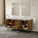 James Martin Laurent 72" Dual Mount Double Bathroom Vanity, Honey Oak