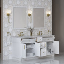 James Martin Bellshire 72" Double Bathroom Vanity, Bright White