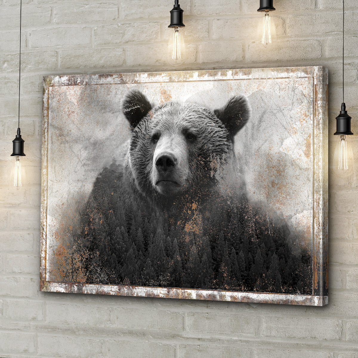 Animals Forest Bear Brown Canvas Wall Art, photo 3 of 7