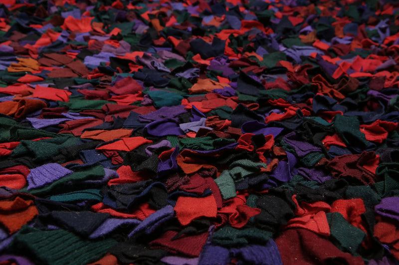 6x9 Black Burgundy Handmade 100% Wool Boho Modern Oriental Area Rug