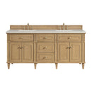 James Martin Lorelai 72" Double Bathroom Vanity, Light Natural Oak