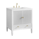 James Martin Myrrin 30" Single Bathroom Vanity, Bright White