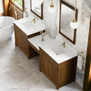 James Martin Bellshire 96" Single Bathroom Vanity, Honey Oak