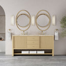 James Martin Marigot 72" Double Bathroom Vanity, Sunwashed Oak