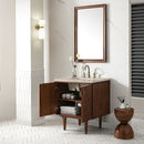 James Martin Amberly 30" Dual Mount Single Bathroom Vanity, Mid-Century Walnut