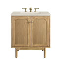 James Martin Laurent 30" Dual Mount Single Bathroom Vanity, Light Natural Oak