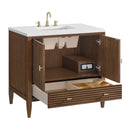 James Martin Myrrin 36" Single Bathroom Vanity, Mid-Century Walnut