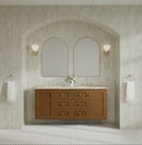 James Martin Laurent 60" Dual Mount Double Bathroom Vanity, Honey Oak