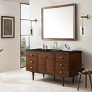 James Martin Amberly 60" Dual Mount Single Bathroom Vanity, Mid-Century Walnut