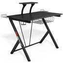 Multifunctional E-Sport Gaming Desk with Headset Hook and Cup Holder by LJGDeals