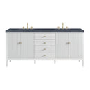 James Martin Myrrin 72" Double Bathroom Vanity, Bright White