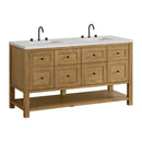 James Martin Breckenridge 60" Double Bathroom Vanity, Light Natural Oak