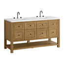 James Martin Breckenridge 60" Double Bathroom Vanity, Light Natural Oak