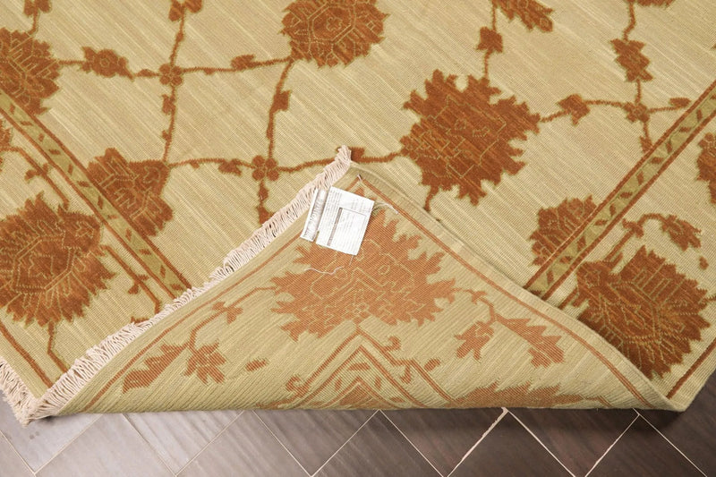 6' x 9' Hand Knotted Wool & Silk High Low Pile Area Rug Beige