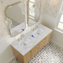 James Martin Laurent 60" Dual Mount Double Bathroom Vanity, Light Natural Oak