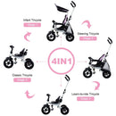 4-in-1 Detachable Learning Baby Tricycle Stroller w/ Canopy Bag-Pink by LJGDeals