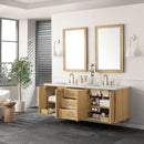 James Martin Laurent 72" Dual Mount Double Bathroom Vanity, Light Natural Oak