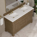 James Martin Brookfield 60" Double Bathroom Vanity, Pecan