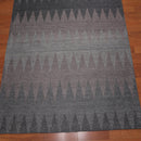5' x 7' Handmade Geometric Graphic Wool Modern Flatweave Area Rug Gray
