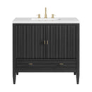 James Martin Myrrin 36" Single Bathroom Vanity, Carbon Oak