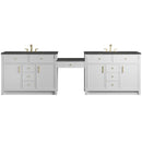 James Martin Bellshire 120" Double Bathroom Vanity, Bright White