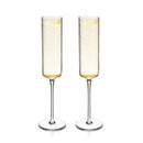 Laurel Crystal Champagne Flutes Set of 2 by Viski