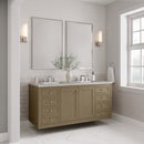 James Martin Chicago 60" Double Bathroom Vanity, Walnut Whisper