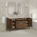 James Martin Myrrin 60" Double Bathroom Vanity, Mid-Century Walnut