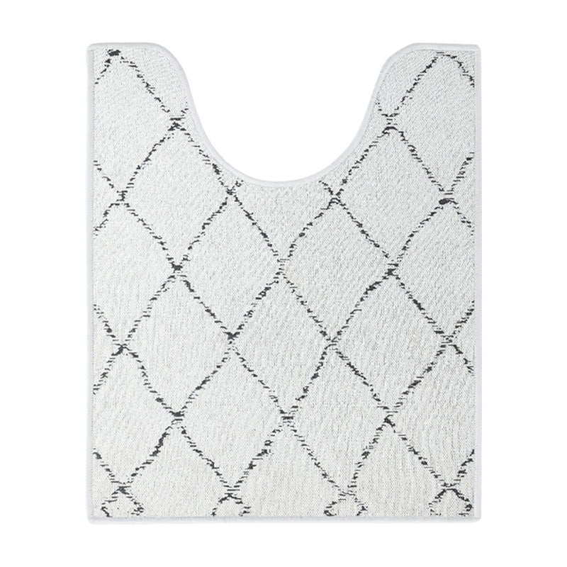 Moroccan Trellis Design U Shape Bathroom Rug | 20”x24" | Ivory