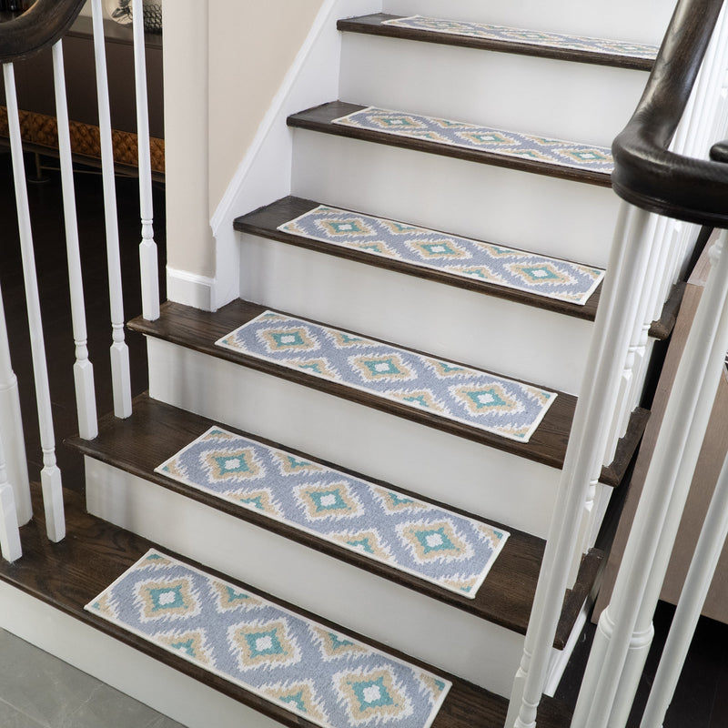 New Age Tetra Multi Color Design 9" X 28" Stair Treads