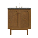 James Martin Laurent 30" Dual Mount Single Bathroom Vanity, Honey Oak