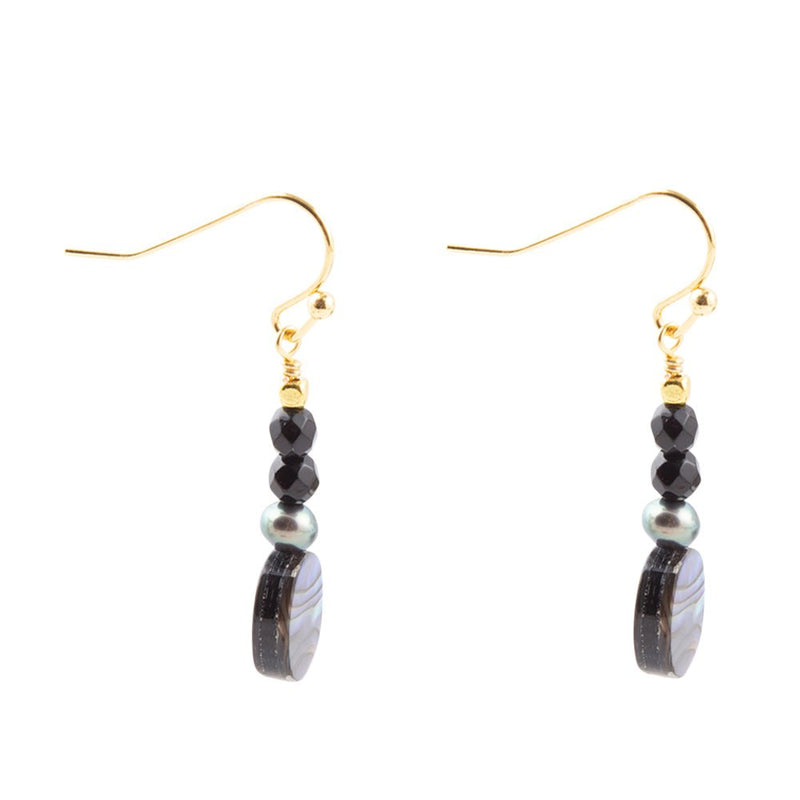 Xavier Abalone Onyx Earrings