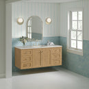 James Martin Laurent 60" Dual Mount Single Bathroom Vanity, Light Natural Oak
