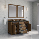 James Martin Bristol 60" Double Bathroom Vanity, Saddle Brown