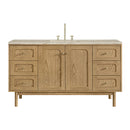 James Martin Laurent 60" Dual Mount Single Bathroom Vanity, Light Natural Oak