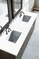 James Martin Metropolitan 72" Dual Mount Double Bathroom Vanity, Silver Oak