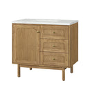 James Martin Laurent 36" Dual Mount Single Bathroom Vanity, Light Natural Oak