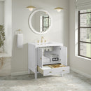 James Martin Myrrin 30" Single Bathroom Vanity, Bright White