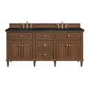James Martin Lorelai 72" Double Bathroom Vanity, Mid-Century Walnut