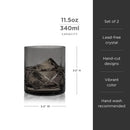 Admiral Crystal Rocks Glasses in Smoke Set of 2 by Viski