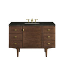 James Martin Amberly 48" Dual Mount Single Bathroom Vanity, Mid-Century Walnut