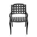 Outdoor Aluminum 5pc Square Black Patio Dining Set with Four Chairs