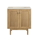 James Martin Laurent 30" Dual Mount Single Bathroom Vanity, Light Natural Oak