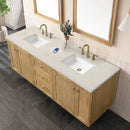 James Martin Laurent 72" Dual Mount Double Bathroom Vanity, Light Natural Oak