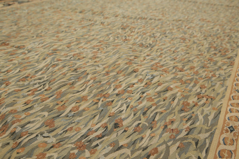 5'7" x 8' Hand woven Wool 300KPSI S. Fine French Needlepoint Tapestry Rug Green